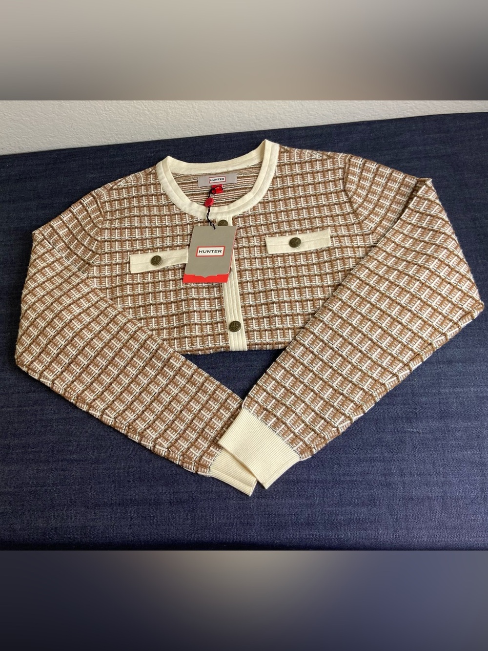 Large-Hunter Brand Tweed sweater!